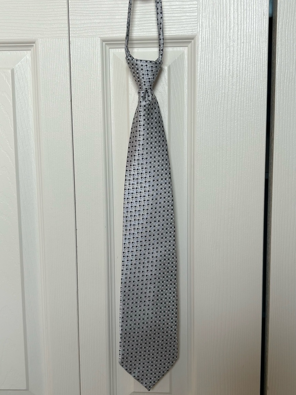 Denver Hayes Silver Geometric Pre-Tied Men's Tie
